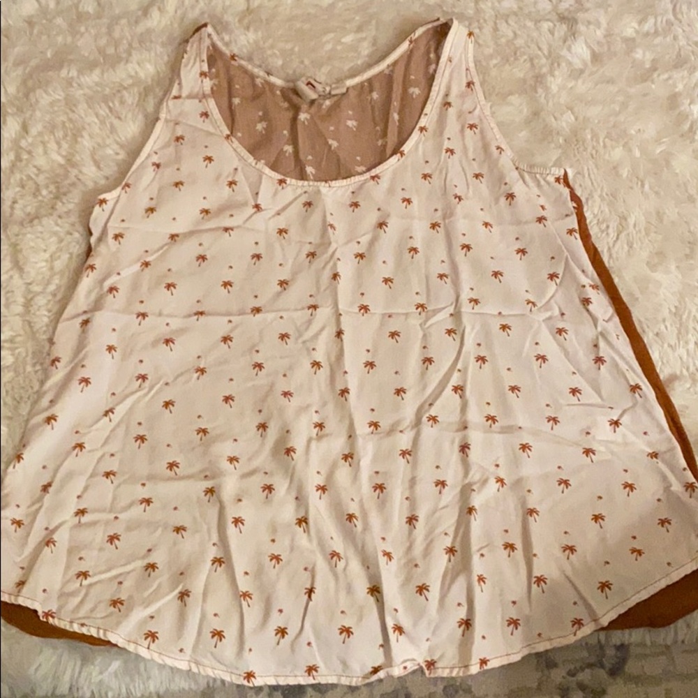 Palm Tree Rust Colored Tank Top
